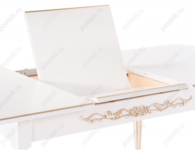 Стол Бевье молочный/золото (Арт 483900)