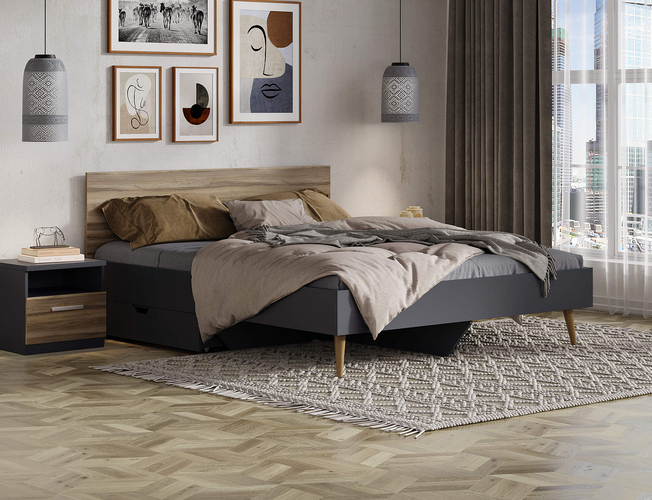 Кровать Ines (графит)