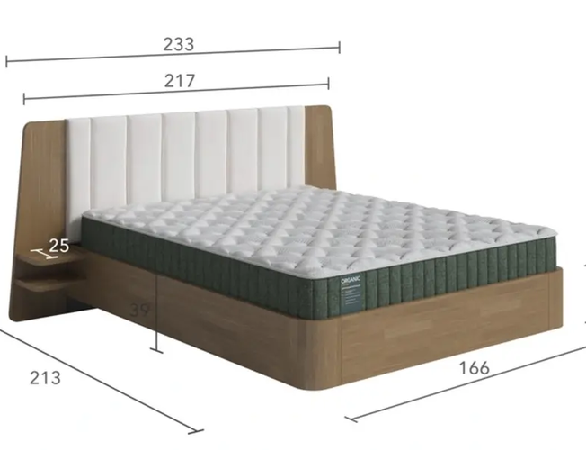 Парящая кровать FlyWood с полками (береза)