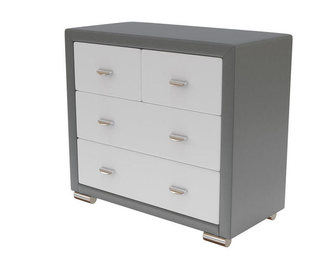 Комод Orma Soft 2 4 ящика серый-белый