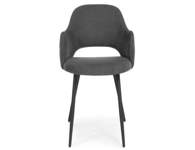 Стул на металлокаркасе Гутрид прошивка ромбы сзади темно-серый/черный (Арт.504182)