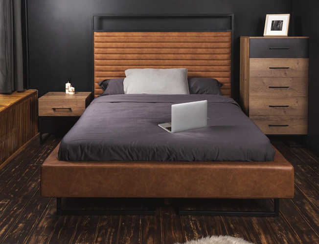 Комод с 5 ящиками Loft Дуб табак/графит