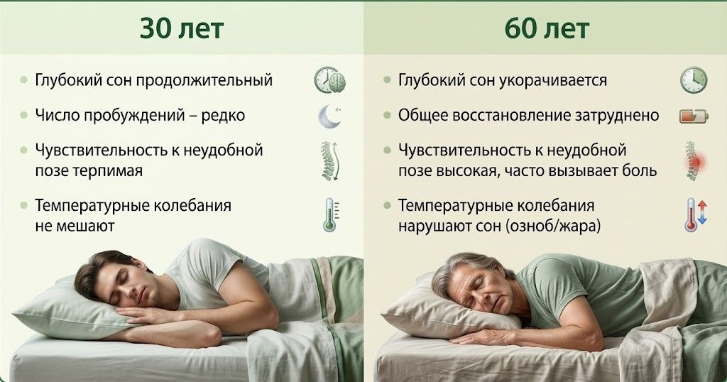 Таблица изменений сна с возрастом